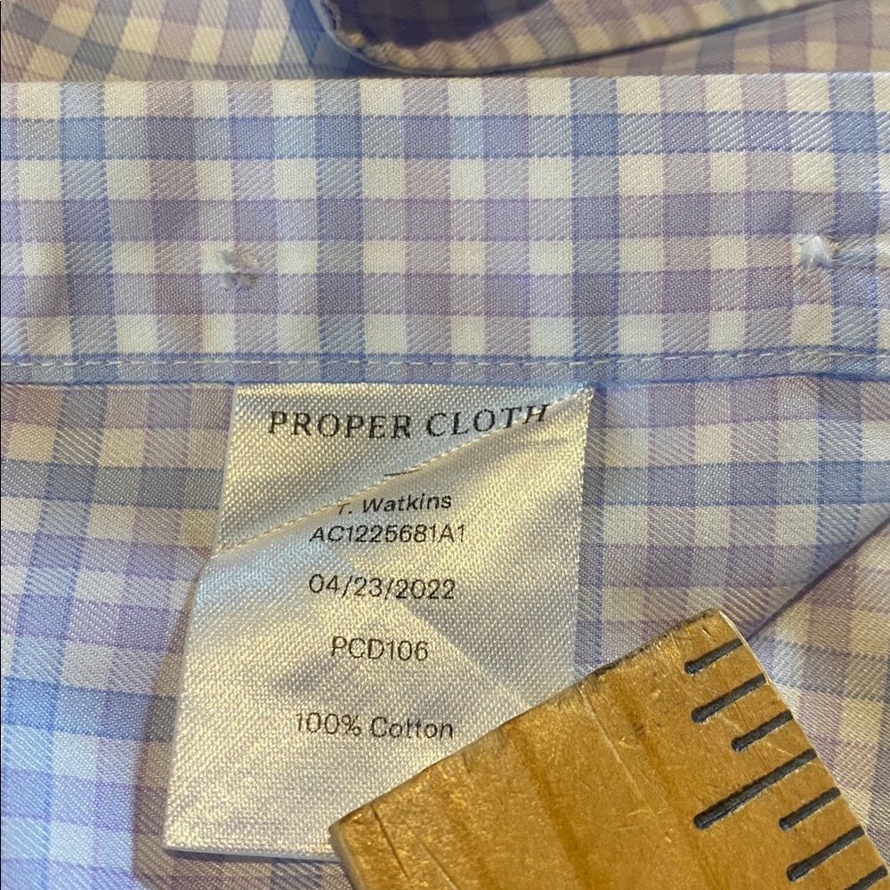 Proper Cloth Mayfair Wrinkle Resistant Lavender Blue Multi Check Size XL - Picture 6 of 10